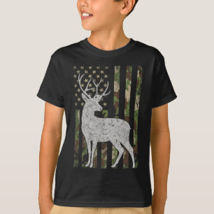 Whitetail Buck Deer Hunting Camouflage Usa Flag 4t T-Shirt