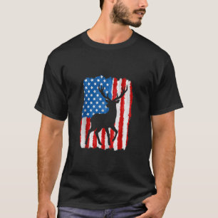 Whitetail Buck Deer Hunting Hunter American Usa Fl T-Shirt