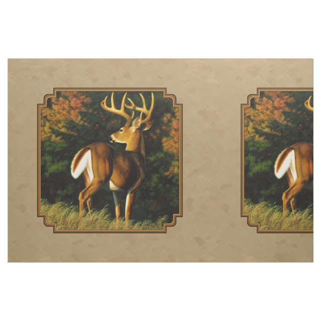 Whitetail Buck Deer Hunting Tan Fabric (Fat Quarter)