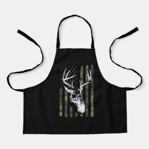Whitetail Buck Deer Hunting USA Camouflage America Apron