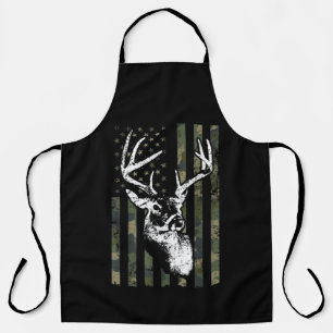 Whitetail Buck Deer Hunting USA Camouflage America Apron
