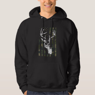 Whitetail Buck Deer Hunting USA Camouflage America Hoodie