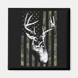 Whitetail Buck Deer Hunting USA Camouflage America Magnet