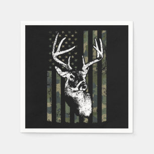Whitetail Buck Deer Hunting USA Camouflage America Napkin