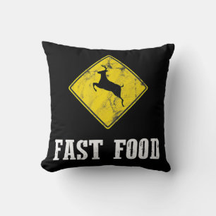 Whitetail Buck Fun Deer Hunting Season Fast Food H Cushion