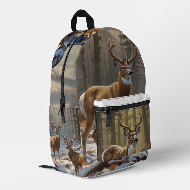 Whitetail Buck Printed Backpack (Back Corner Left)