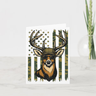 Whitetail Buck Youth Boy Deer Hunting Camo America Card