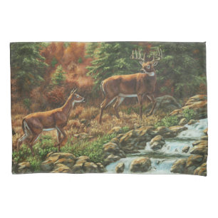 Whitetail Deer and Waterfall Pillowcase