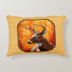 Whitetail Deer Autumn Gold Decorative Cushion
