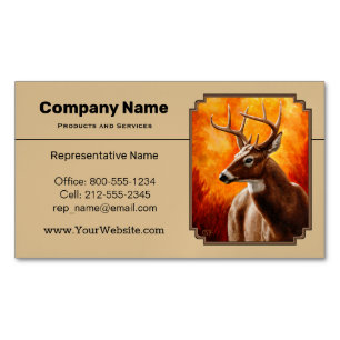 Whitetail Deer Autumn Gold Magnetic Business Card