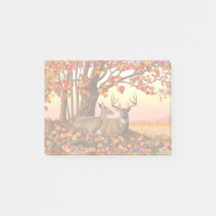 Whitetail Deer Autumn Maple Tree Post-it Notes