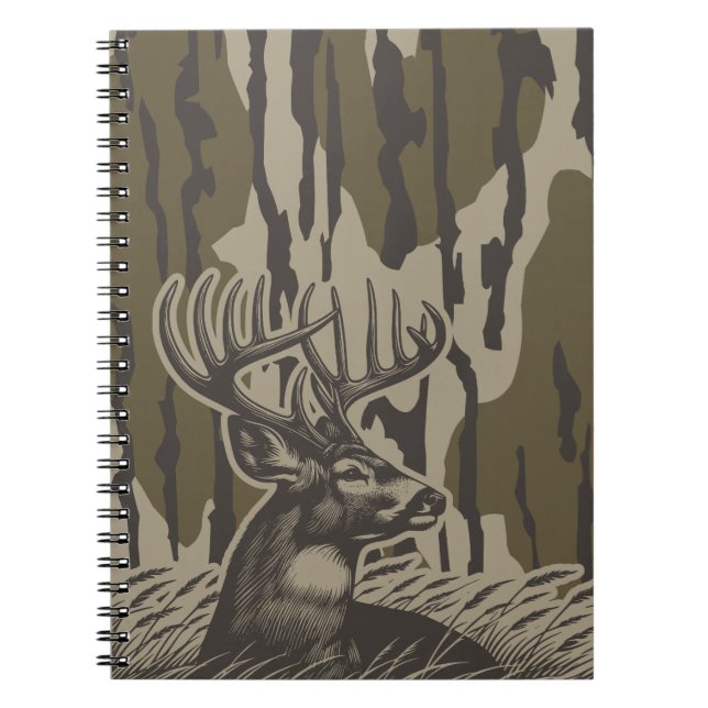 Whitetail Deer Bottomland Camo Deer Hunting Camo Notebook (Front)