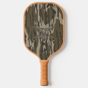 Whitetail Deer Bottomland Camo Hunting Rifle Botto Pickleball Paddle