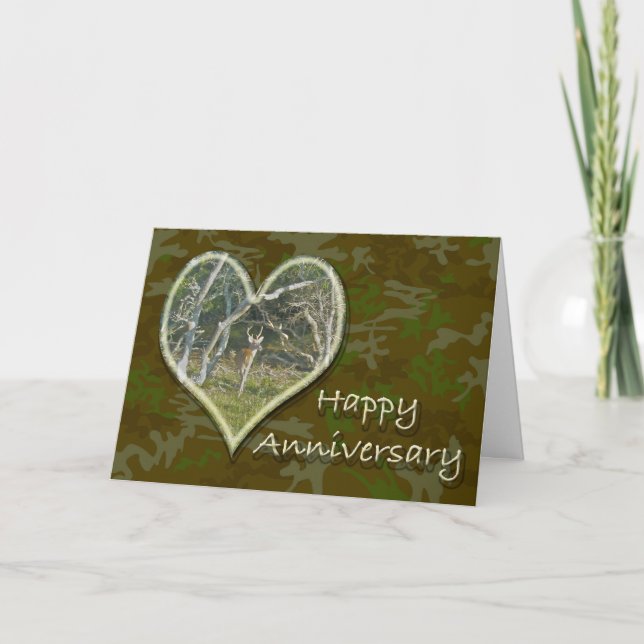 Whitetail Deer Buck Anniversary Card (Front)
