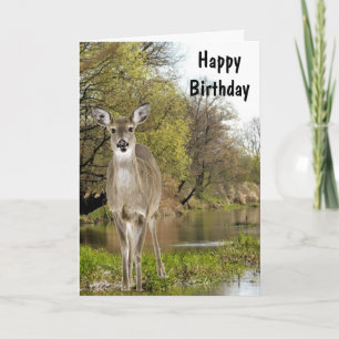 Whitetail Deer by Creek Happy Birthday for Men  Card