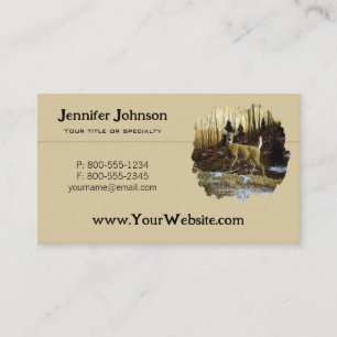 Whitetail Deer Doe in Autumn Forest Business Card