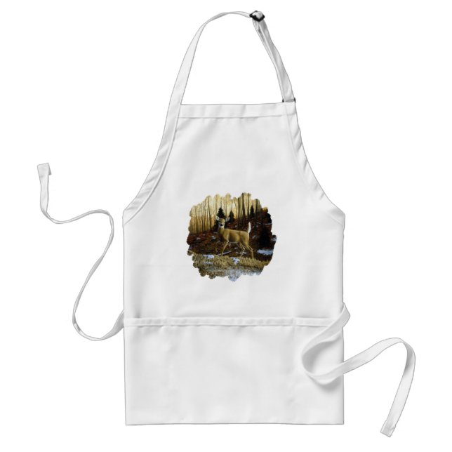Whitetail Deer Doe in Autumn Forest Standard Apron (Front)