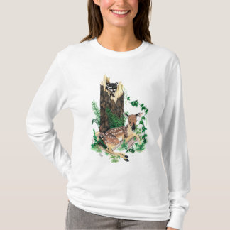 Whitetail Deer Fawn and Racoon Hoodie / Sweatshirt T-Shirt