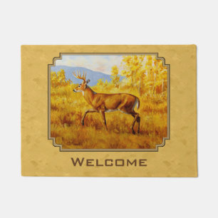 Whitetail Deer Golden Aspen Woods Doormat
