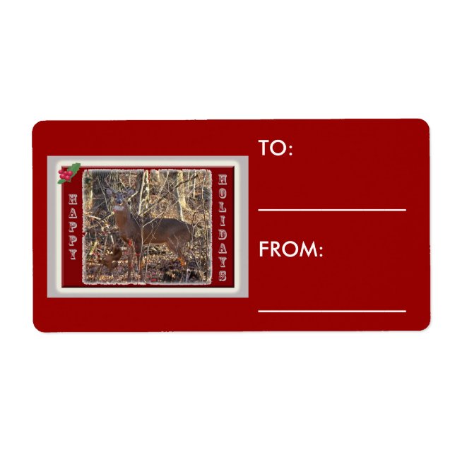 Whitetail Deer Happy Holidays Items (Front)