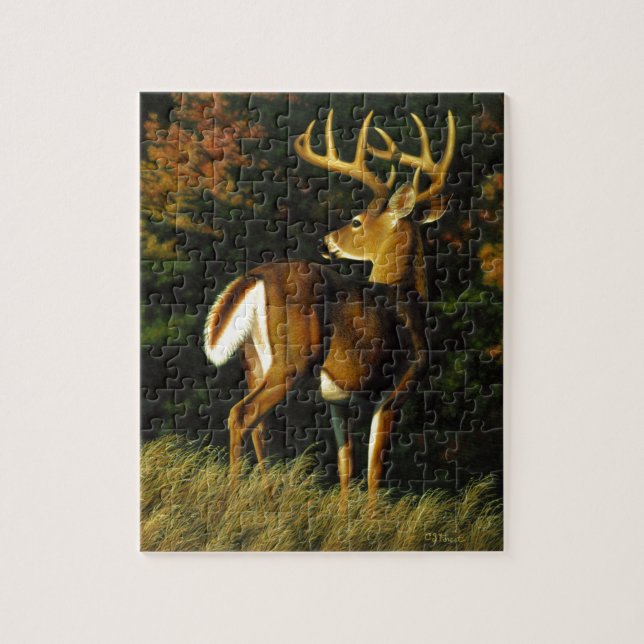 Whitetail Deer Hunter Monster Buck Jigsaw Puzzle (Vertical)
