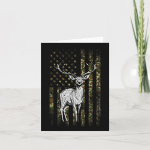 Whitetail Deer Hunting Hunter Gifts Camouflage Ame Card