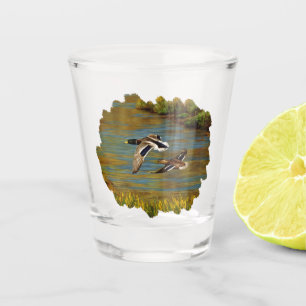Whitetail Deer in Autumn New England Fall Colors Shot Glass
