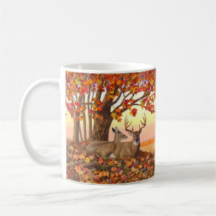 Whitetail Deer in Autumn New England Fall Colours Coffee Mug