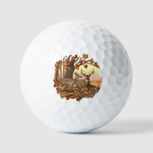 Whitetail Deer in Autumn New England Fall Colours Golf Balls