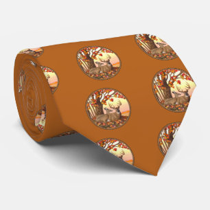 Whitetail Deer in Autumn New England Fall Colours Tie