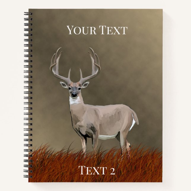 Whitetail Deer in Grasslands Notebook (Front)