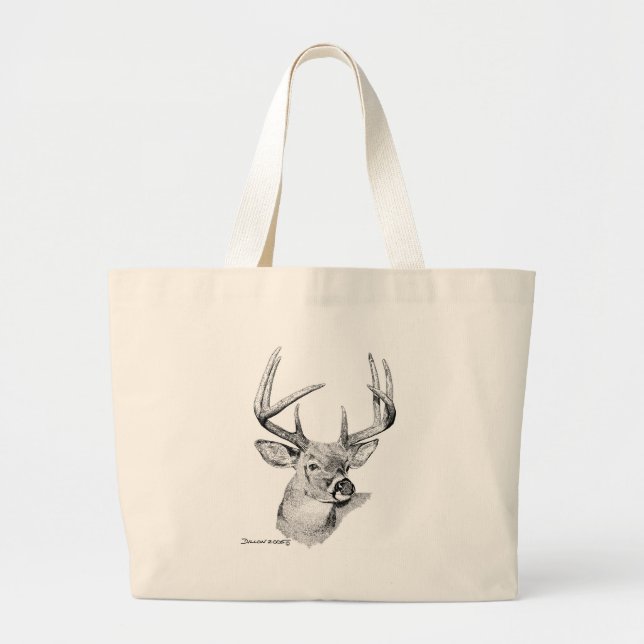 Whitetail Deer Large Tote Bag (Front)
