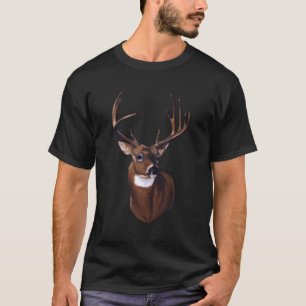 Whitetail Deer Portrait Antlers Wildlife Animal T-Shirt