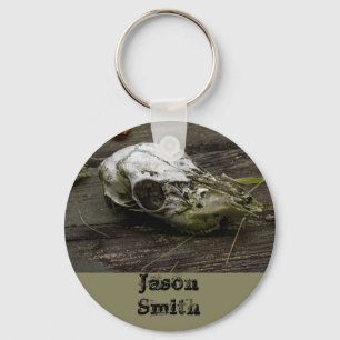 Whitetail Deer Skull Keychain