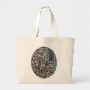 Whitetail Deer Spike Buck Series Large Tote Bag