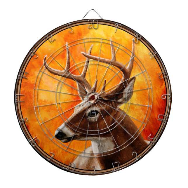 Whitetail Deer Trophy Buck Head Dartboard (Front)