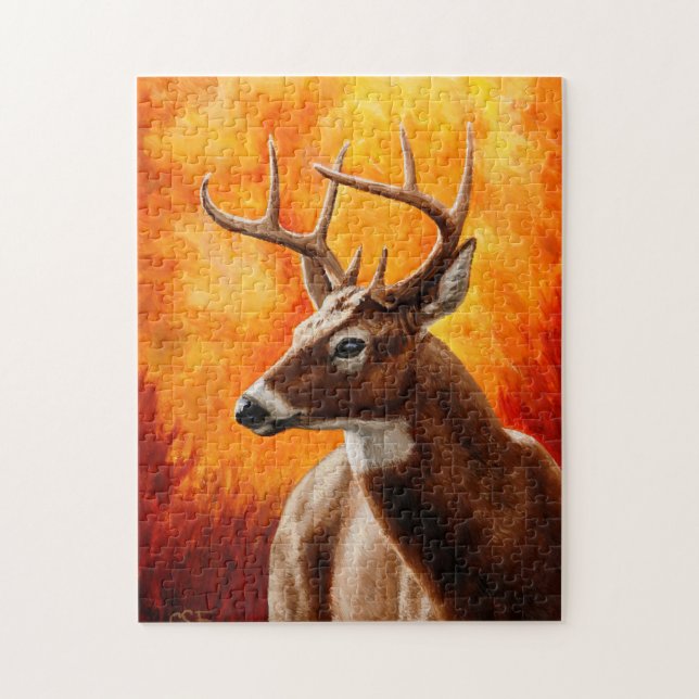 Whitetail Deer Trophy Buck Head Jigsaw Puzzle (Vertical)