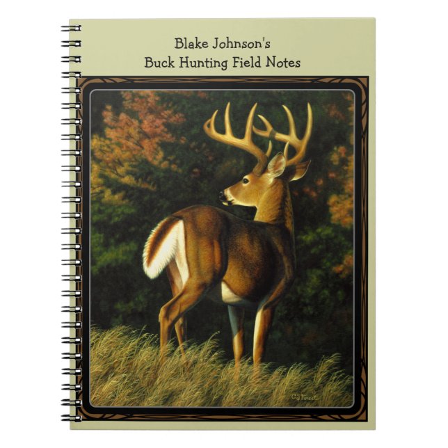 Whitetail Deer Trophy Buck Hunting Spiral Notebook (Front)