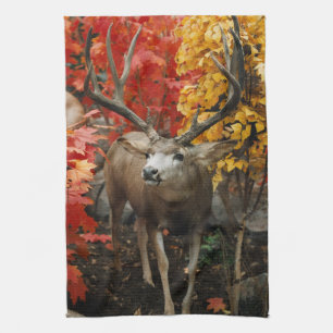 Whitetail In Autumn Tea Towel