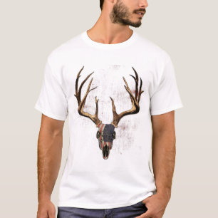 Whitetails Deer Hunting Americana Flag Deer Head T-Shirt