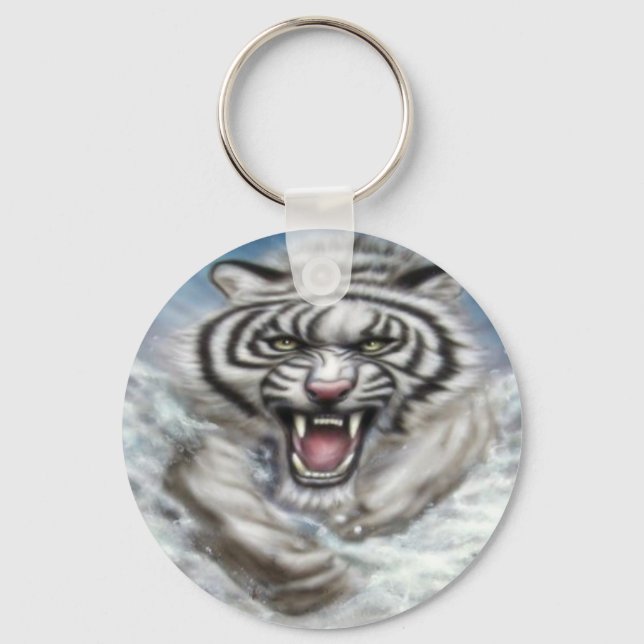WhiteTiger- Keychain/Schlüsselanhänger Key Ring (Front)