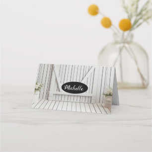 Whitewash Farmhouse Minimalist Table Place Card