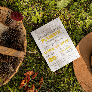 Whitewash Yellow Gender Reveal Invitation