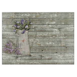 whitewashed barn wood farmhouse summer lavender cutting board