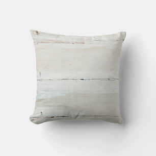 Whitewashed Barn Wood White Woodgrain Cushion