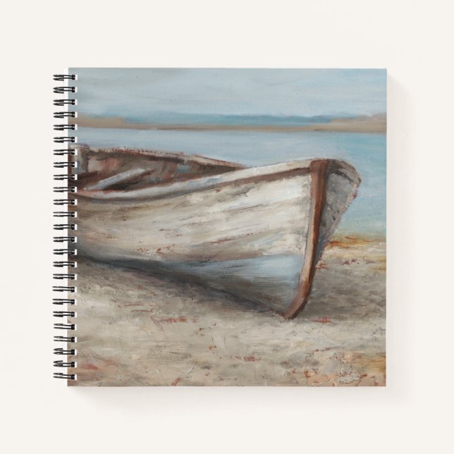 Whitewashed Boat on the Shore Notebook (Front)