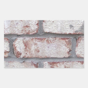 Whitewashed Brick Wall Rectangular Sticker
