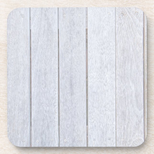 Whitewashed Old Weathered Wood Background Wooden Coaster (Front)