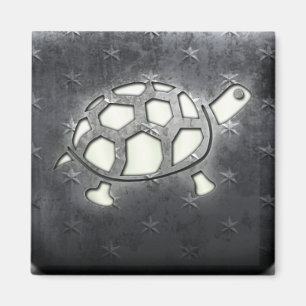 Whitewashed Turtle Magnet