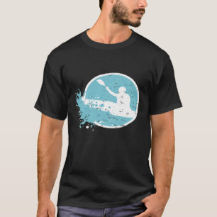 Whitewater Kayak paddling on big wave river T-Shir T-Shirt